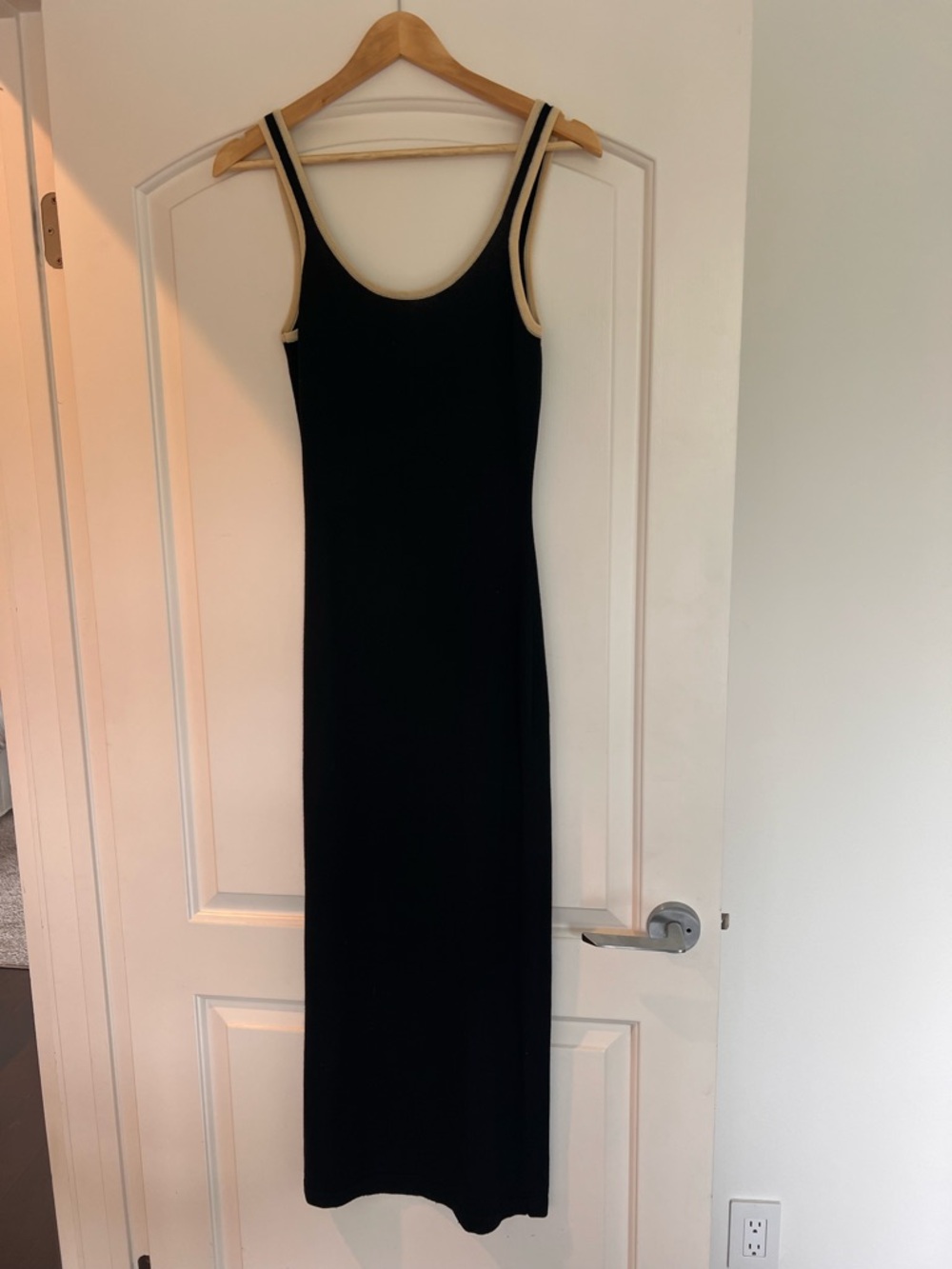 Black Tank Midi Dress with Contrast Trim